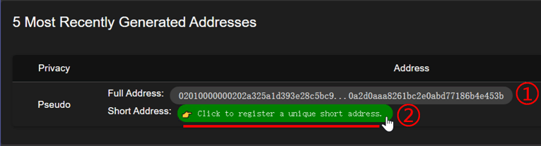 Generate a short wallet address