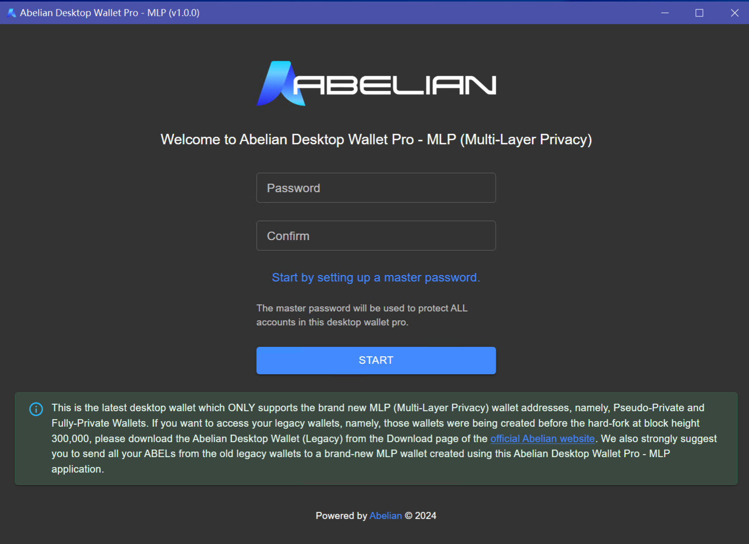 Install and run Abelian Desktop Wallet Pro