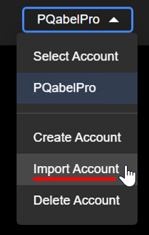 Select to import wallet account