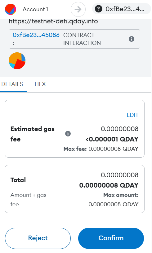 Metamask 确认解除质押