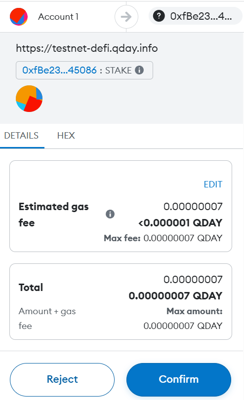 Metamask 确认质押