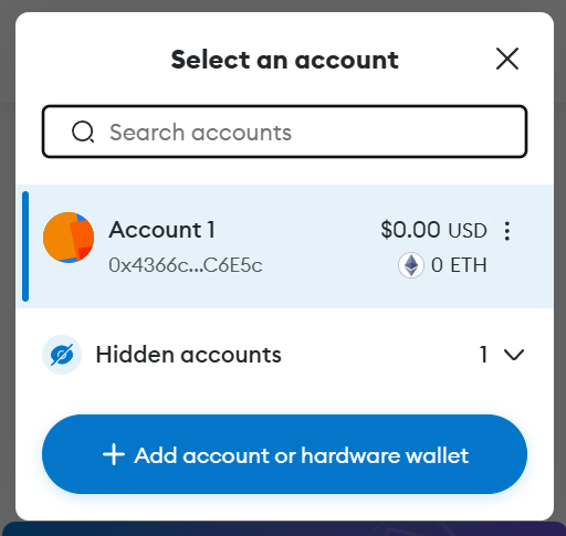 Add MetaMask Account