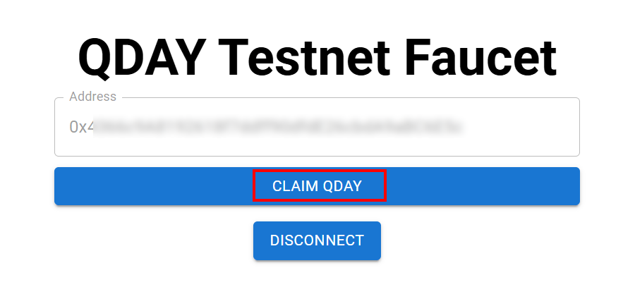 获取 QDay Testnet 测试币