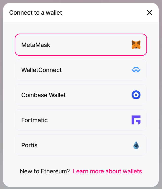 选择 MetaMask